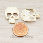 CN.055 // Saw Textured Skull Connector, 2 Pc