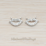 CN.074 // Clear Crystal Cubic Zirconia Setting Cubic Lips Connector, 2 Pc