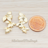 CN.090 // Four Petal Triple Flower Connector, 2 Pc