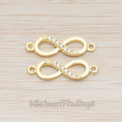 CN.107 // Cubic Zirconia Setting Infinity Connector, 2 Pc