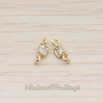 CN.113 // Cushion Cut Cubic Zirconia Connector, 2 Pc