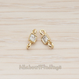 CN.113 // Cushion Cut Cubic Zirconia Connector, 2 Pc