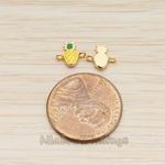 CN.143 // Tiny Epoxy Painted Pineapple Connector, 2Pc