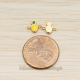CN.143 // Tiny Epoxy Painted Pineapple Connector, 2Pc
