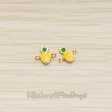 CN.143 // Tiny Epoxy Painted Pineapple Connector, 2Pc