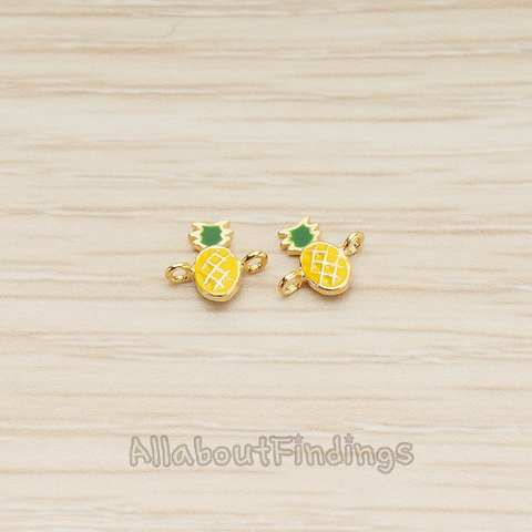 CN.143 // Tiny Epoxy Painted Pineapple Connector, 2Pc