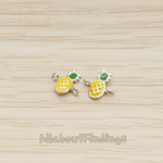 CN.143 // Tiny Epoxy Painted Pineapple Connector, 2Pc
