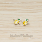 CN.143 // Tiny Epoxy Painted Pineapple Connector, 2Pc