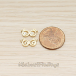 CN.145 // Crystal Cubic Circle Eyes Connector, 2Pc