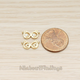 CN.145 // Crystal Cubic Circle Eyes Connector, 2Pc