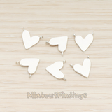 CN.151 // Animated Heart with Two Loops Connector, 2 Pc