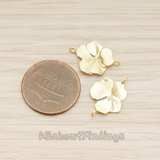 CN.153 // Five Petal Flower Double Loop Connector, 2 Pc