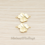 CN.153 // Five Petal Flower Double Loop Connector, 2 Pc