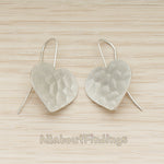 ER.444 // Simple Geometric Hammered Heart EarWire, 2 Pc