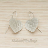 ER.444 // Simple Geometric Hammered Heart EarWire, 2 Pc