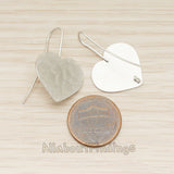 ER.444 // Simple Geometric Hammered Heart EarWire, 2 Pc