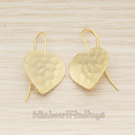 ER.444 // Simple Geometric Hammered Heart EarWire, 2 Pc