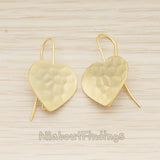 ER.444 // Simple Geometric Hammered Heart EarWire, 2 Pc