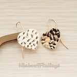 ER.444 // Simple Geometric Hammered Heart EarWire, 2 Pc