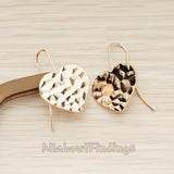 ER.444 // Simple Geometric Hammered Heart EarWire, 2 Pc