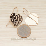 ER.444 // Simple Geometric Hammered Heart EarWire, 2 Pc