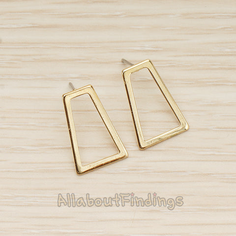 ER.450 // Simple Line Trapezoidal Ear Post, 2 Pc