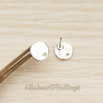 ER.449-01 // Stamping Coin, 8mm Round Ear Post, 2 Pc