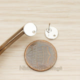 ER.449-01 // Stamping Coin, 8mm Round Ear Post, 2 Pc