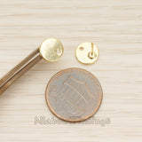 ER.449-01 // Stamping Coin, 8mm Round Ear Post, 2 Pc