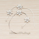 PD.1784 // Double flowers Chain Pendant, 1 Pc
