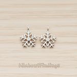 PD.1782-01 // Winter Christmas Cubic Snowflake Layout Silhouette Small Pendant, 2 Pc