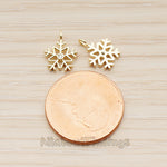 PD.1782-01 // Winter Christmas Cubic Snowflake Layout Silhouette Small Pendant, 2 Pc