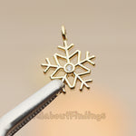 PD.1782-01 // Winter Christmas Cubic Snowflake Layout Silhouette Small Pendant, 2 Pc