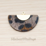 PD.1789-03 // Synthetic Fur Covered Hemisphere Pendant , 2 Pc