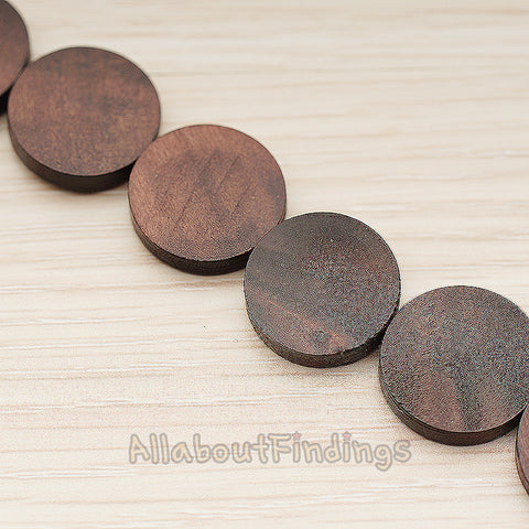 BD.065-02 // Color Wood Circle Beads Charm, 4 Pc