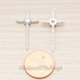 PD.1791 // Large Cubic Long Cross Pendant , 1 Pc