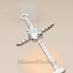 PD.1791 // Large Cubic Long Cross Pendant , 1 Pc