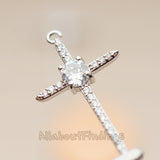 PD.1791 // Large Cubic Long Cross Pendant , 1 Pc