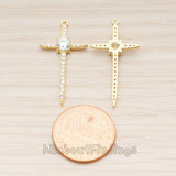 PD.1791 // Large Cubic Long Cross Pendant , 1 Pc