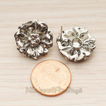 ER.459 // Antique Camellia Flower Ear Post, 2 Pc