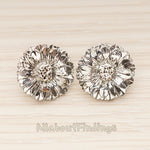 ER.460 // Antique Sun Flower Ear Post, 2 Pc