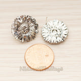 ER.460 // Antique Sun Flower Ear Post, 2 Pc