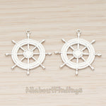 PD.1801 // Large Ships Wheel Pendant , 1 Pc