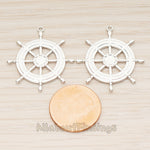 PD.1801 // Large Ships Wheel Pendant , 1 Pc