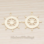 PD.1801 // Large Ships Wheel Pendant , 1 Pc