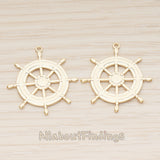 PD.1801 // Large Ships Wheel Pendant , 1 Pc