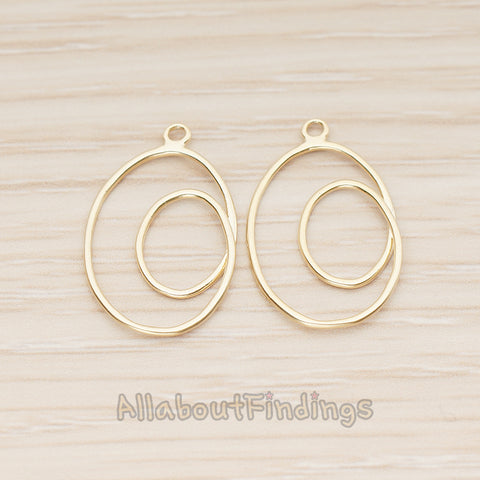 PD.1803 // Line Two oval Pendant , 2 Pc