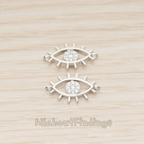 PD.1810 // Cubic Evil eye Oval Connector Pendant , 2 Pc