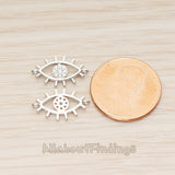 PD.1810 // Cubic Evil eye Oval Connector Pendant , 2 Pc