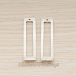 PD.1815 // Wave Rectangle Link Pendant , 2 Pc